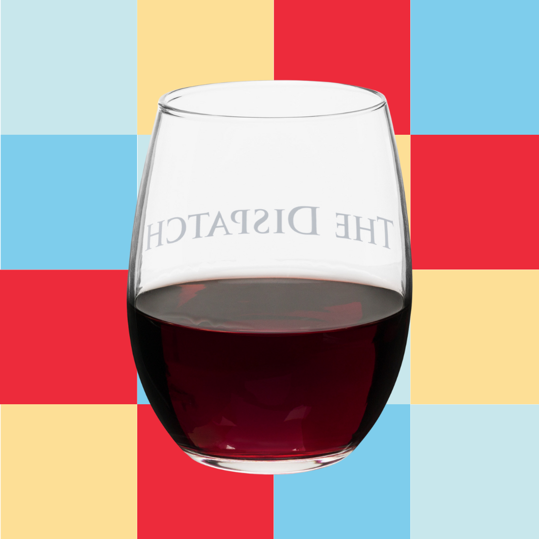 The Dispatch Logo Stemless Wine Glass